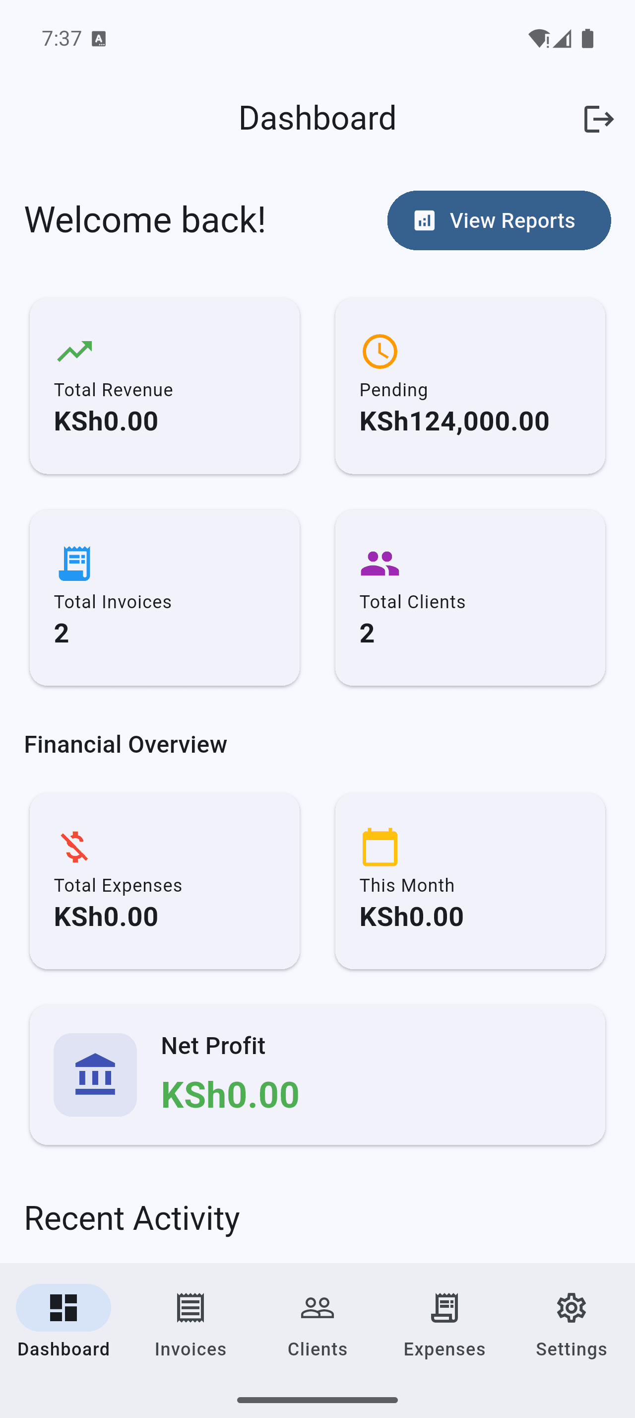 InvoiceIQ Dashboard showing analytics and insights
